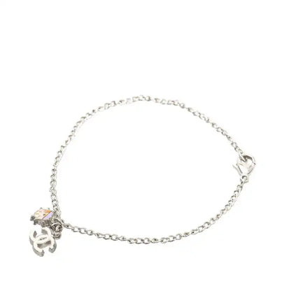 Chanel Silver Plated CC Ladybug Charm Bracelet