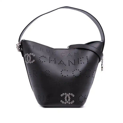 Chanel Calfskin and Tweed Small Piercing Light Bucket Bag