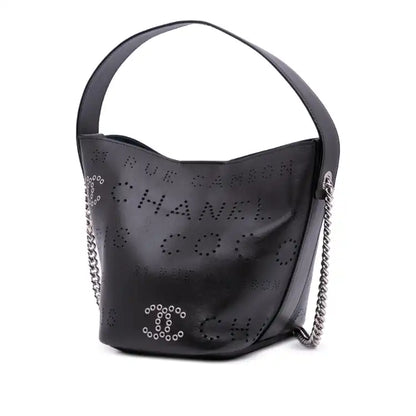Chanel Calfskin and Tweed Small Piercing Light Bucket Bag
