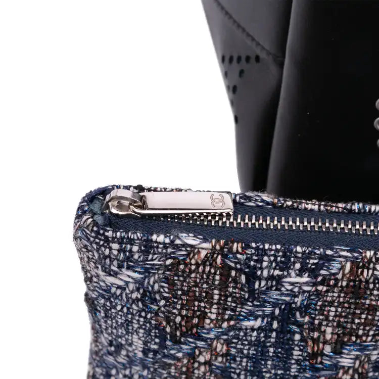 Chanel Calfskin and Tweed Small Piercing Light Bucket Bag
