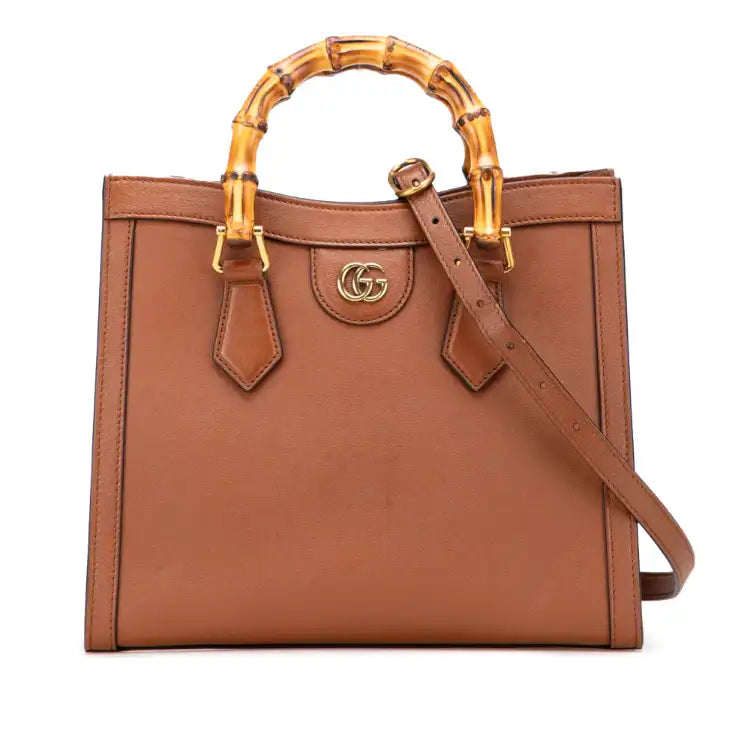 Gucci Small Leather Bamboo Diana Satchel