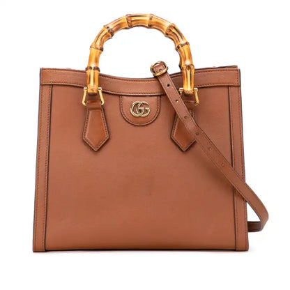 Gucci Small Leather Bamboo Diana Satchel