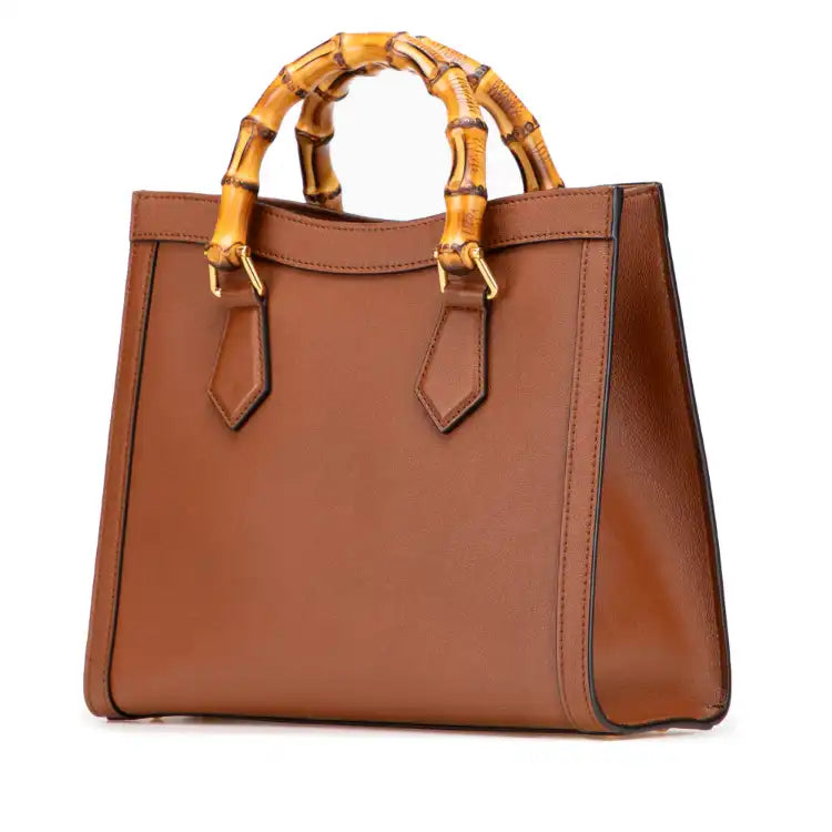 Gucci Small Leather Bamboo Diana Satchel