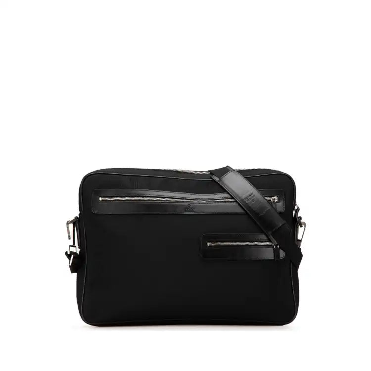 Gucci Leather Trimmed Nylon Laptop Bag