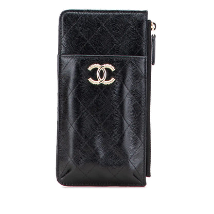 Chanel CC Quilted Caviar Card Holder