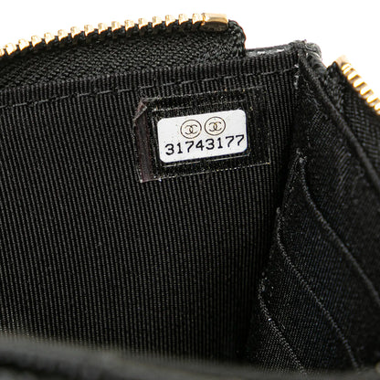 Chanel CC Quilted Caviar Card Holder