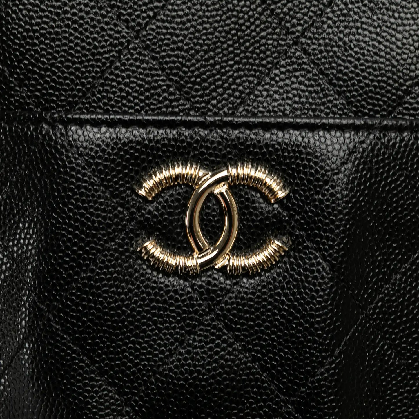 Chanel CC Quilted Caviar Card Holder