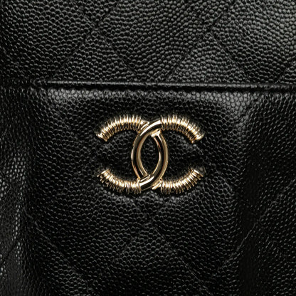 Chanel CC Quilted Caviar Card Holder