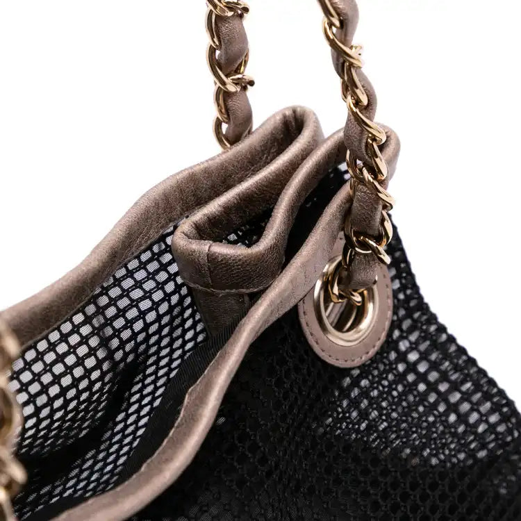 Chanel CC Mesh and Metallic Calfskin Bucket Bag