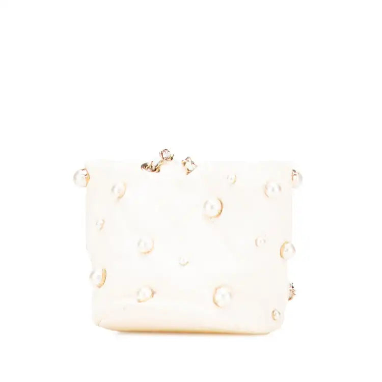 Chanel Mini Quilted Lambskin About Pearls Drawstring Bucket Bag