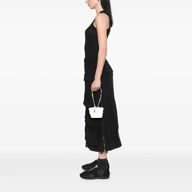 Chanel Mini Quilted Lambskin About Pearls Drawstring Bucket Bag