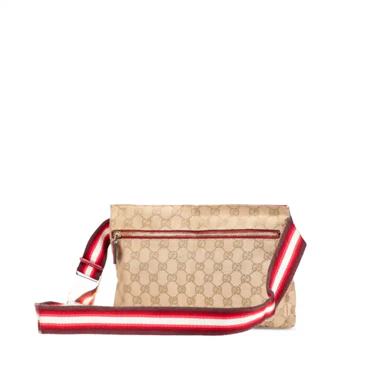 Gucci GG Canvas Web Double Pocket Belt Bag
