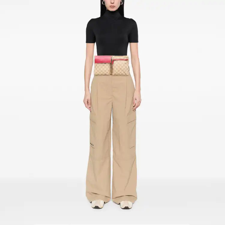 Gucci GG Canvas Web Double Pocket Belt Bag