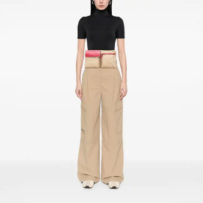 Gucci GG Canvas Web Double Pocket Belt Bag
