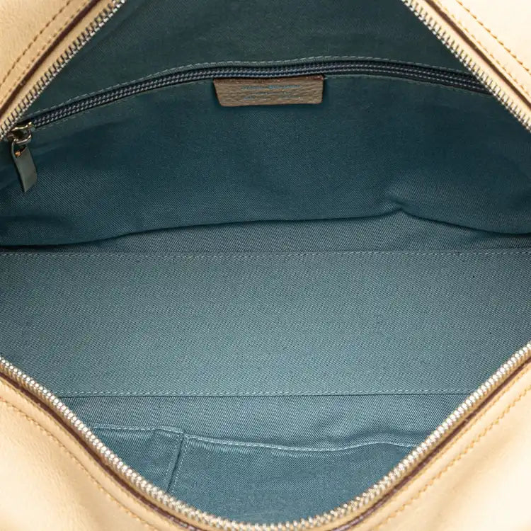 Ferragamo Leather Gancini Pleated Handbag
