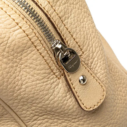 Ferragamo Leather Gancini Pleated Handbag