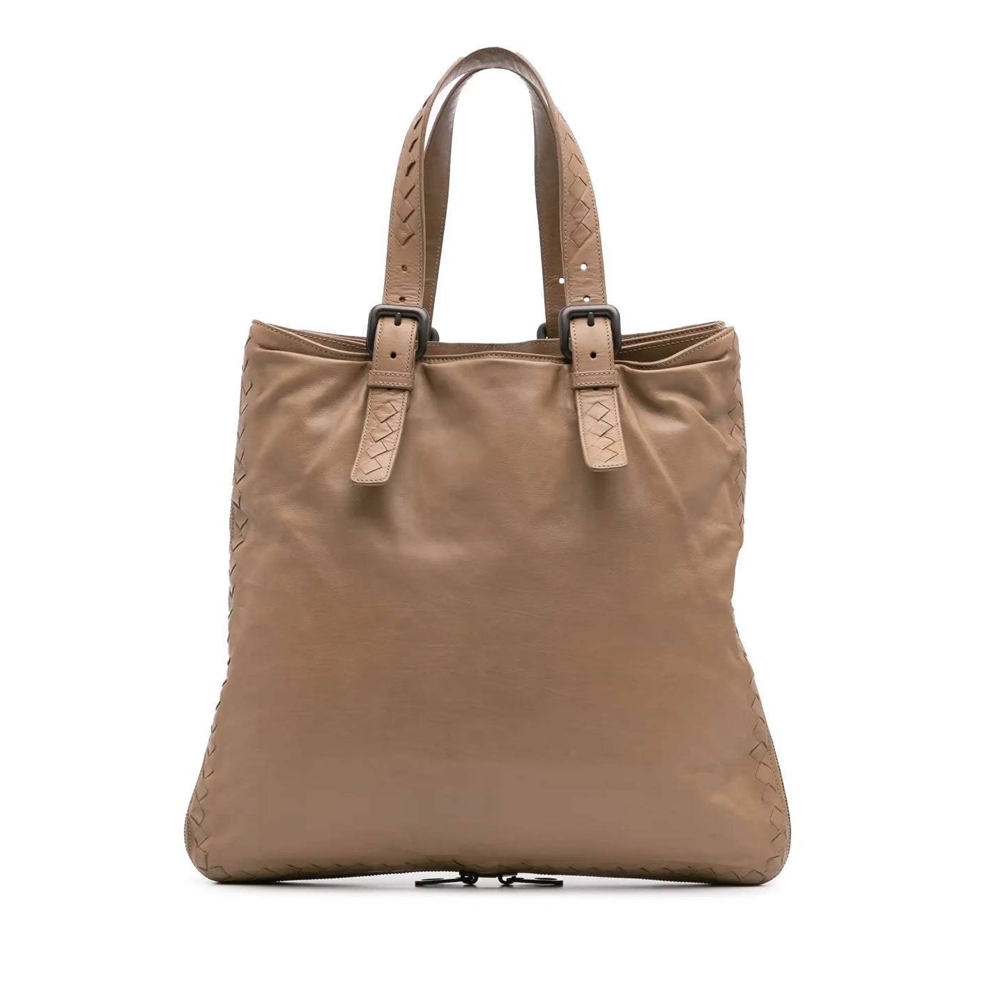 Bottega Veneta Leather Intrecciato Side Zip Tote