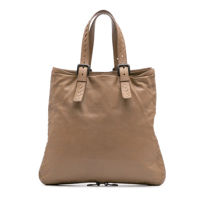 Bottega Veneta Leather Intrecciato Side Zip Tote