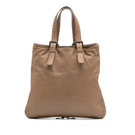 Bottega Veneta Leather Intrecciato Side Zip Tote