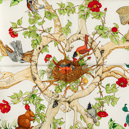 Hermès Au Coeur des Bois Silk Scarf