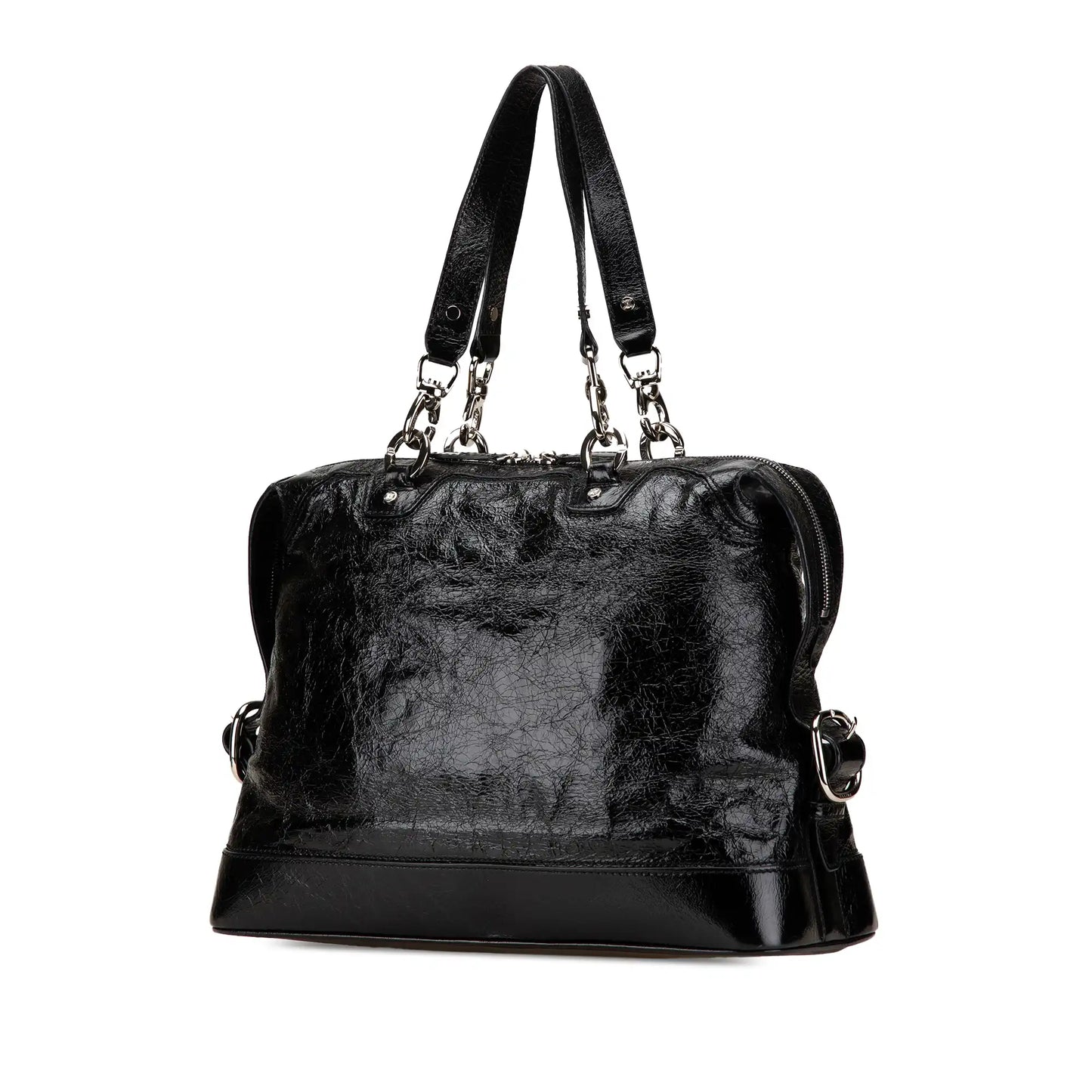 Celine Crinkled Patent Macadam Tote
