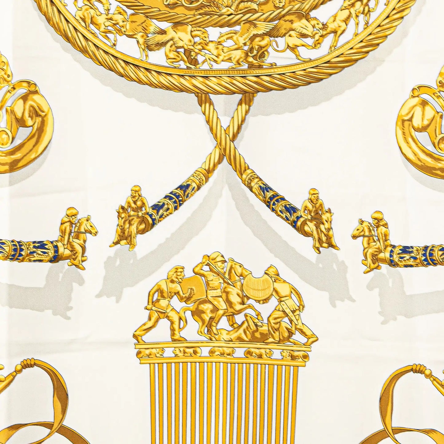 Hermès Les Cavalier d Or Silk Scarf