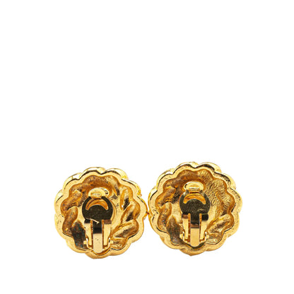 Chanel Gold Plated Faux Pearl Clip on Earrings