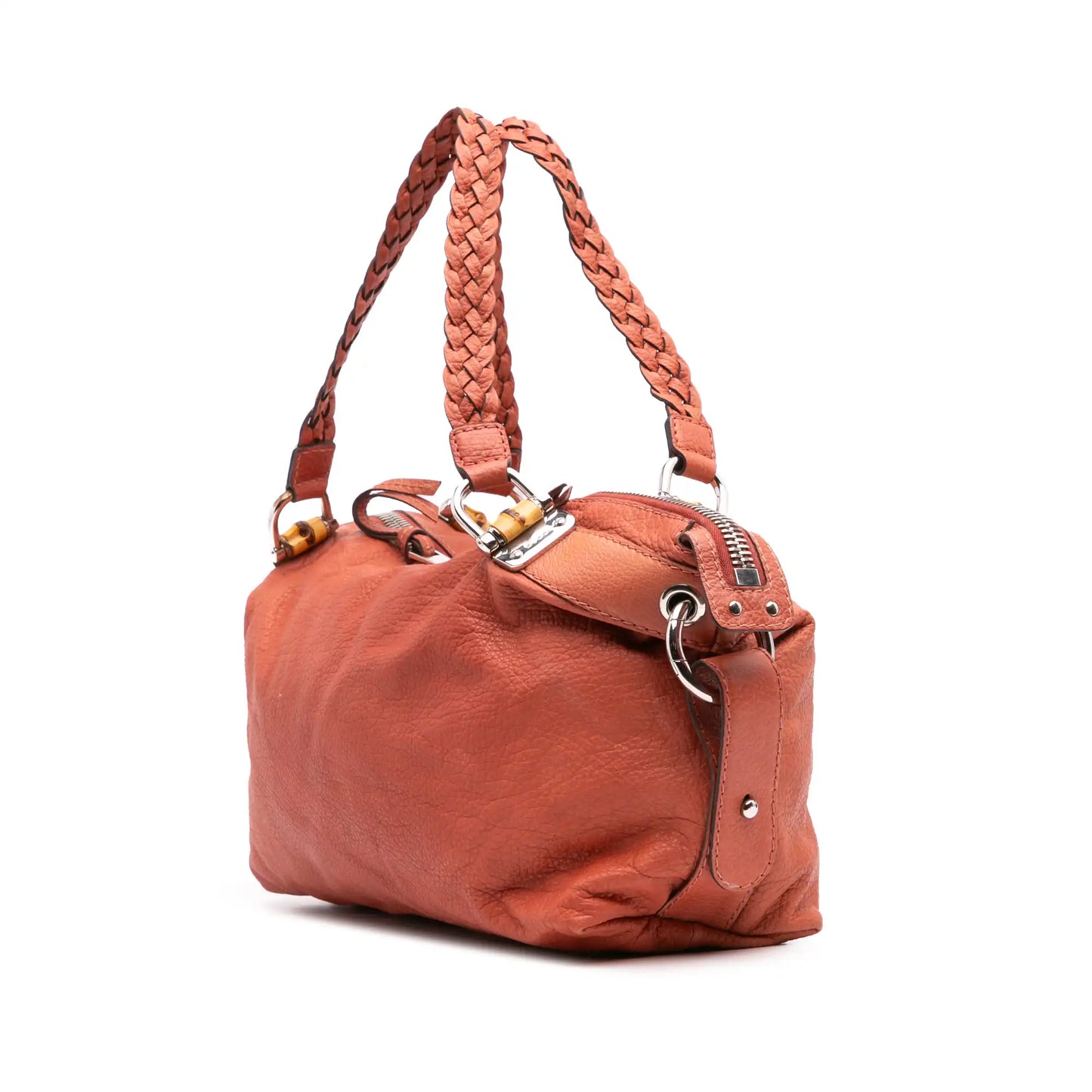 Gucci Medium Leather Bamboo Bar Tote