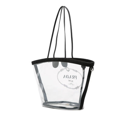 Prada PVC Canapa Logo Shopper Tote