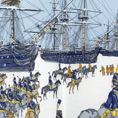 Hermès Marine et Cavalerie Silk Scarf