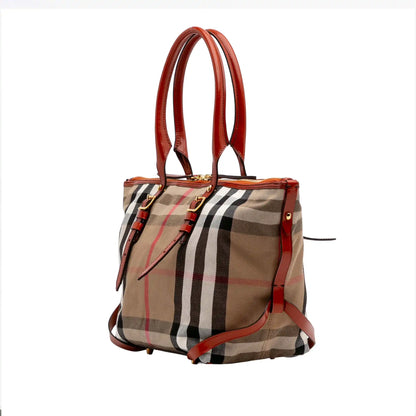 Burberry Small House Check Canvas Bridle Salisbury Tote