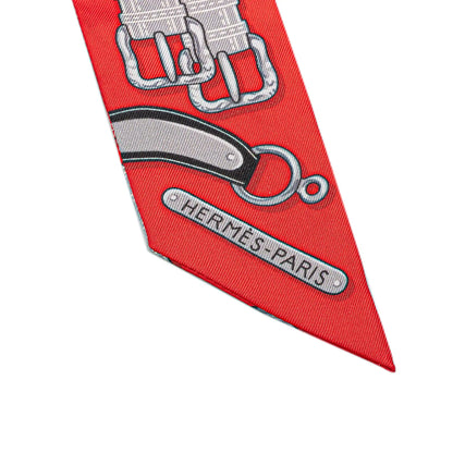 Hermès Harnais Des Presidents Twilly Silk Scarf