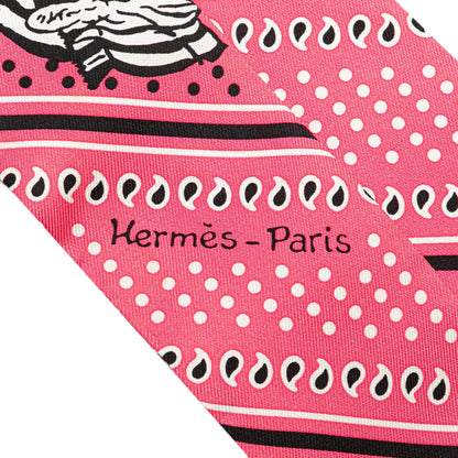 Hermès Les Zebres Silk Twilly Scarf VG0L1UVFL4GNQM09