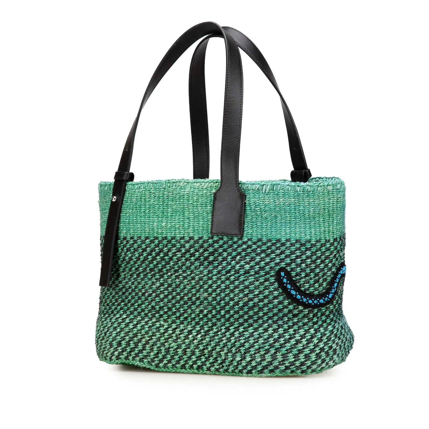 LOEWE Paula's Ibiza Lizard Embroidered Raffia Tote