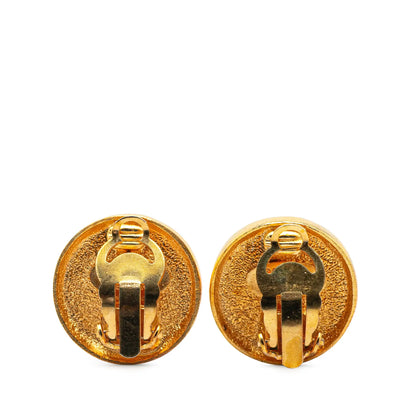 Chanel Gold Plated CC Clip on Earrings