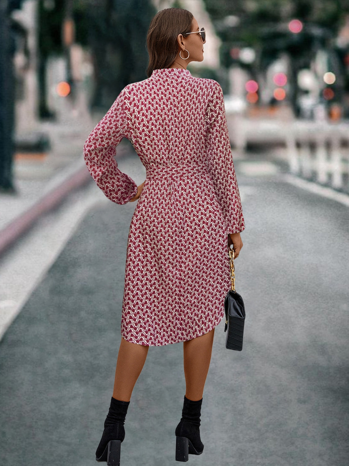 She Wears Glory™ Leah Tie-Front Journey Dress in Vineyard Bloom - She Wears Glory Beverly Hills