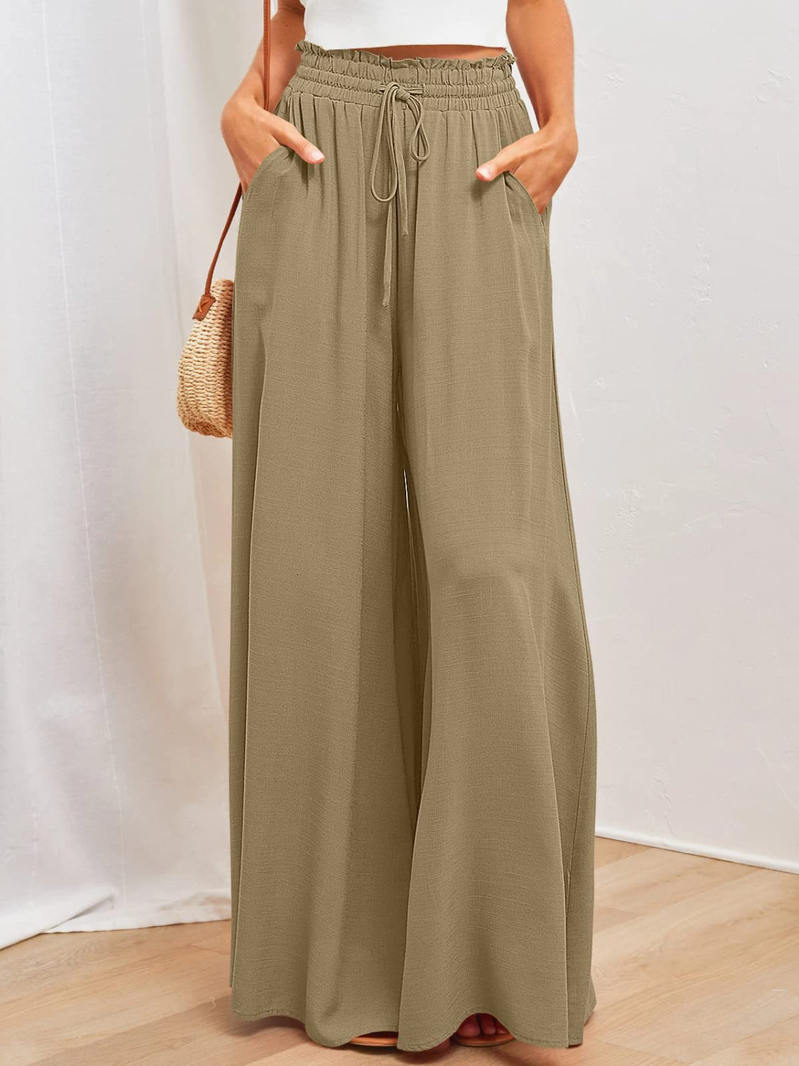 She Wears Glory™ “Grace in Motion” Wide Leg Pants with Pockets - She Wears Glory Beverly Hills