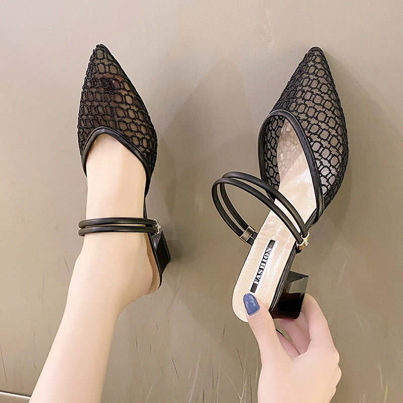 She Wears Glory™ — Esther’s Edge Point Toe Block Heel Sandals - She Wears Glory Beverly Hills