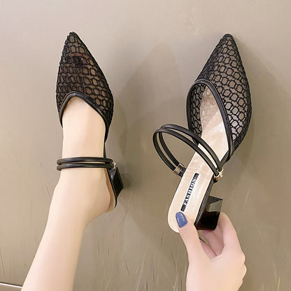 She Wears Glory™ — Esther’s Edge Point Toe Block Heel Sandals - She Wears Glory Beverly Hills