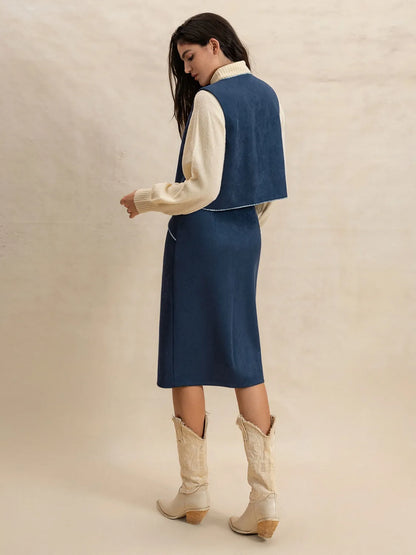 She Wears Glory™ Virtuous Authority Vest & Skirt Set - She Wears Glory Beverly Hills