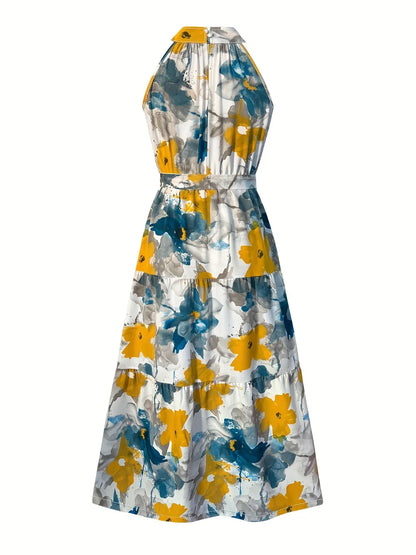 She Wears Glory “Elisheba” Tiered Mock Neck Sleeveless Dress - She Wears Glory Beverly Hills