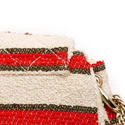 Chanel CC Quilted Tweed Striped Single Flap