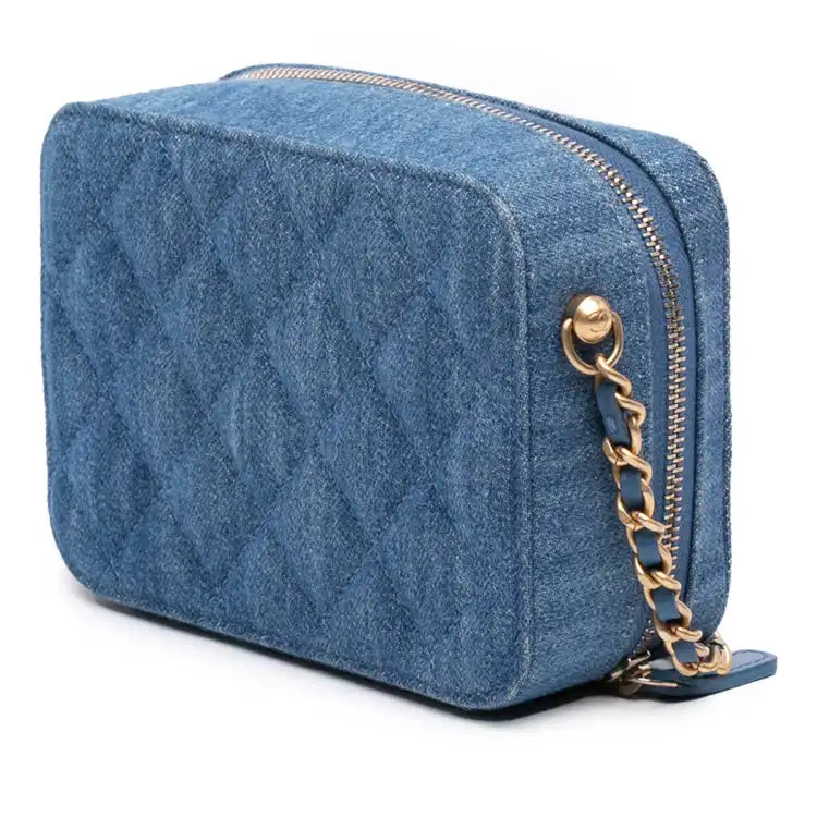 Chanel Quilted Denim Pearl Crush Camera Bag