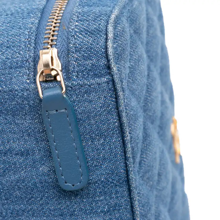 Chanel Quilted Denim Pearl Crush Camera Bag