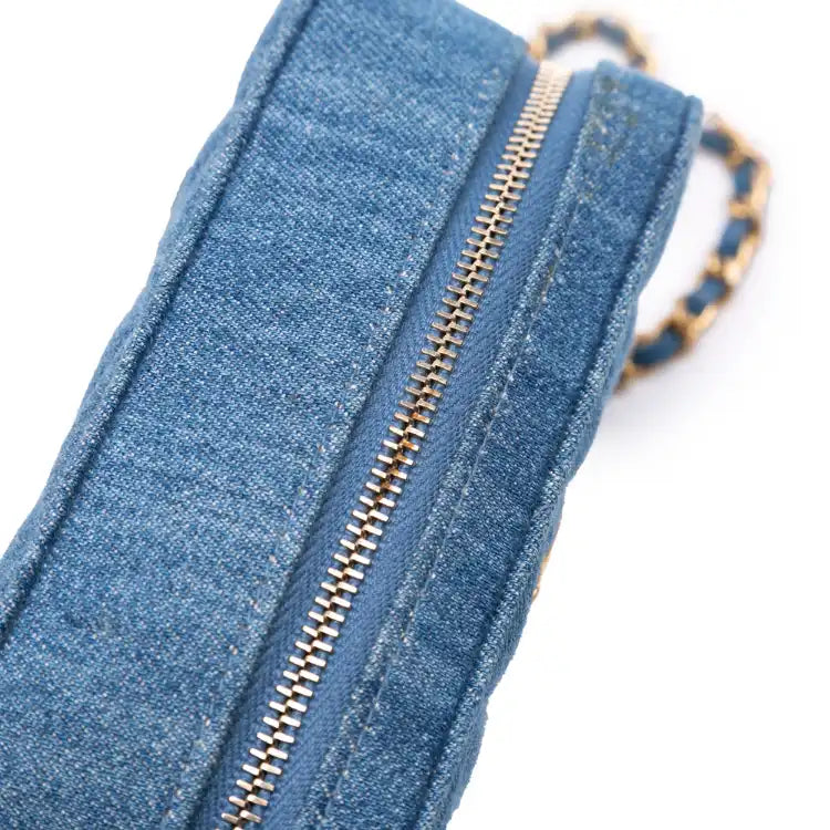 Chanel Quilted Denim Pearl Crush Camera Bag