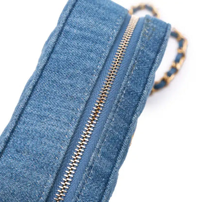 Chanel Quilted Denim Pearl Crush Camera Bag