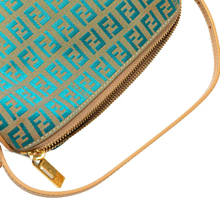 Fendi Zucchino Canvas Barrel Pochette