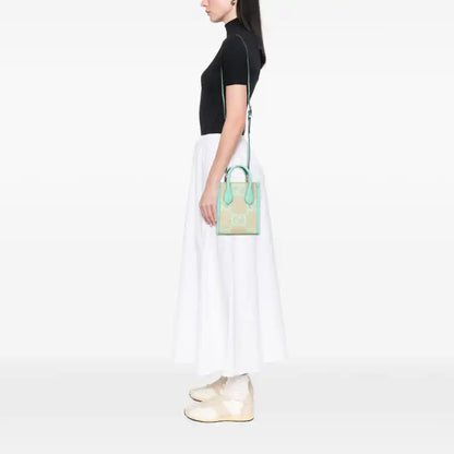 Gucci Mini Jumbo GG Canvas Interlocking G Satchel