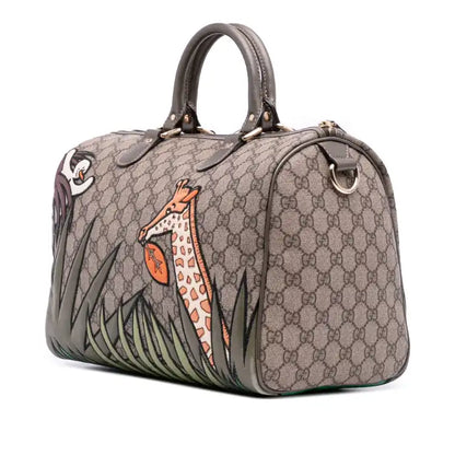 Gucci Medium GG Supreme Joy Unicef Snowman in Africa Boston Bag
