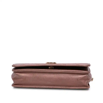 Chanel Quilted Metallic Lambskin Enamel CC Wallet On Chain